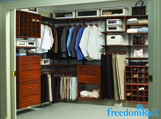 FreedomRail Cherry Walk-In Closet