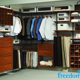 FreedomRail Cherry Walk-In Closet